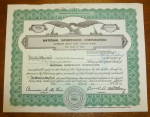 National Sweepstakes Corp Stock Certificate