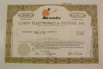 1967 Lundy Electronics & Systems Inc. Stock Certificate