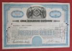 1942 Erie Railroad Company Stock Certificate 