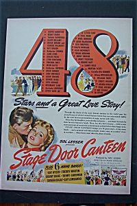 1943 Stage Door Canteen With 48 Stars & Love Story