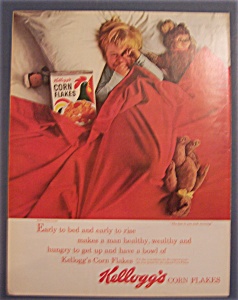 1963 Kellogg's Corn Flakes With Boy Laying In Bed