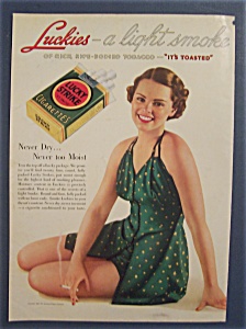 1936 Lucky Strike Cigarettes With A Lovely Woman