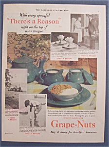 1929 Grape - Nuts Cereal With Bowl Of Grape Nuts