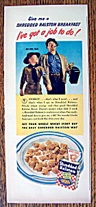1943 Shredded Ralston With Man & Scout Walking