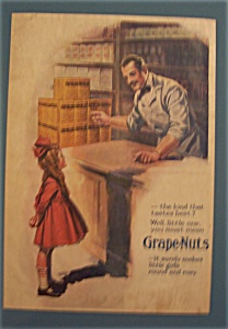 1919 Grape Nuts Cereal With Little Girl & Man Talking
