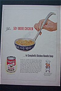 1943 Campbell's Soup With Ladle Of Chicken Noodle Soup