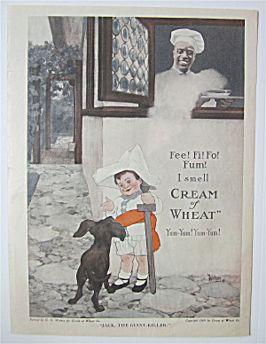 1918 Cream Of Wheat Cereal With Little Boy & His Dog