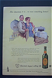 1943 Ballantine's Ale With Man & Woman Look At Washer
