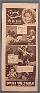 1937 Quaker Puffed Wheat W/shirley Temple As Heidi