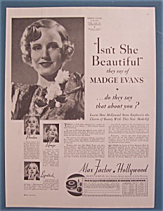 Vintage Ad: 1935 Max Factor With Madge Evans
