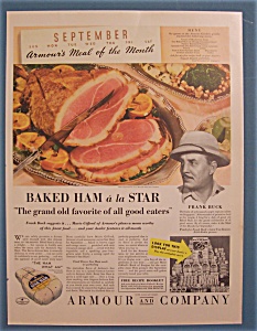 Vintage Ad: 1935 Armour Baked Ham W/ Frank Buck