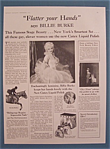 Vintage Ad: 1928 Cutex Liquid Polish W/billie Burke