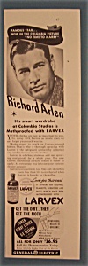 Vintage Ad: 1938 Larvex W/richard Arlen