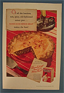 1937 None Such Mince Meat With Mince Meat Pie
