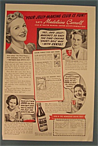 Vintage Ad: 1938 Certo With Madeleine Carroll
