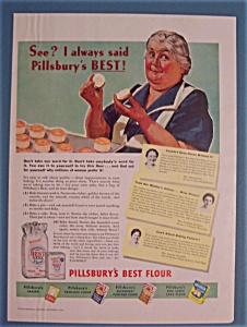 1939 Pillsbury's Best Flour With Woman Holding Biscuit