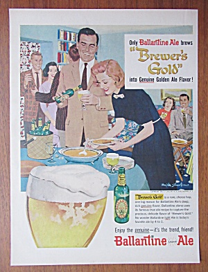 1958 Brewer's Gold Ballantine Light Ale W/ Man & Woman
