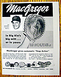 Vintage Ad: 1957 Macgregor Big Klu Glove W/t Kluszewski