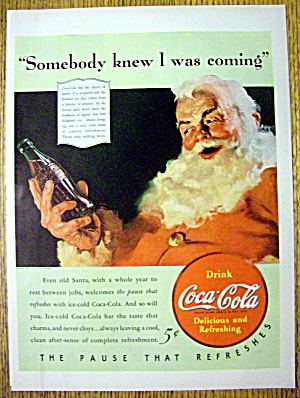 1940 Coca-cola (Coke) With Santa Claus