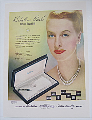 1946 Richelieu Pearls With Woman Wearing Pearls