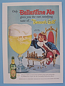 1958 Ballantine Ale With King Counting His Gold