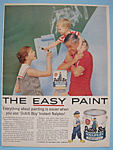 1958 Dutch Boy Nalplex Blue W/ Man Waving Paint Brush
