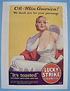 1932 Lucky Strike Cigarettes With Man & Woman Smoking