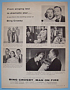 Vintage Ad: 1957 Man On Fire W/ Bing Crosby