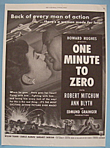 Vintage Ad: 1952 One Minute To Zero W/ Mitchum & Blyth