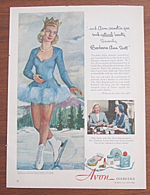1951 Avon Cosmetics W/figure Skater Barbara Ann Scott