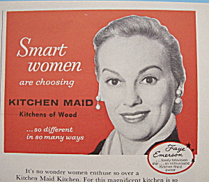 Vintage Ad: 1955 Kitchen Maid Kitchens W/ Faye Emerson