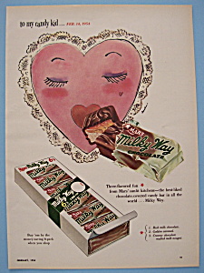 1954 Vintage Milky Way Candy Bar With Valentine Heart