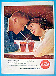 1956 Coca Cola (Coke) With Boy & Girl Sharing A Soda