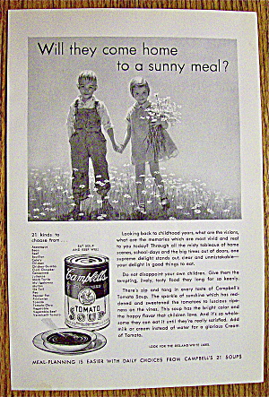 1932 Campbell's Tomato Soup With Children In Field