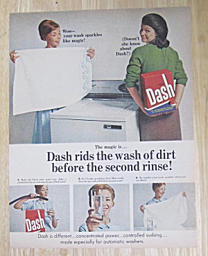 1967 Dash Laundry Detergent W/woman & Detergent