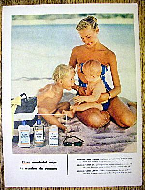 1955 Johnson's Baby Oil, Lotion & Powder W/woman & Kids