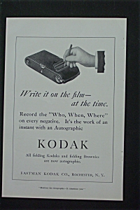 1916 Eastman Kodak Company With Hand Holding A Pencil