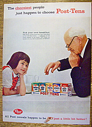 1959 Post Tens Snack Pak With Girl & Old Man