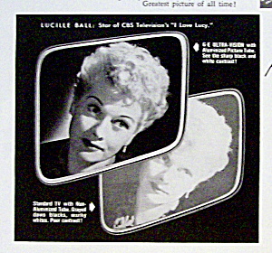 Vintage Ad: 1952 Black Daylite Tv W/ Lucille Ball