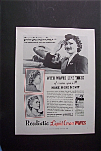 1940 Realistic Liquid Creme Waves With Stewardess