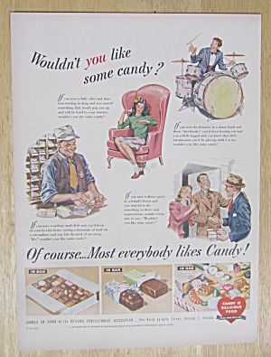 1947 Candy With Variety Of People Eating Candy