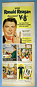 Vintage Ad: 1952 V 8 Vegetable Juice With Ronald Reagan