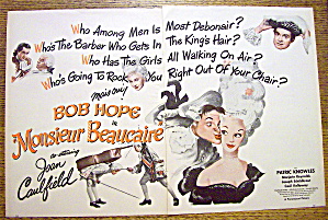 1946 Monsieur Beaucaire With Bob Hope & Joan Caulfield