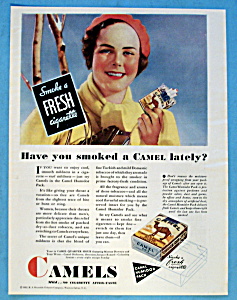 1932 Camel Cigarettes W/woman & Pack Of Cigarettes