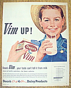 1962 Dean's Vim With Boy About To Drink A Glass Of Vim