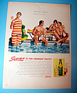 1962 Squirt Soda With People At A Pool