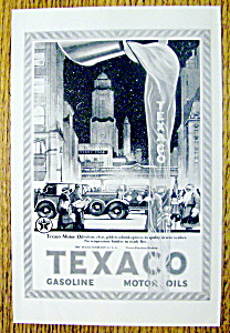 1923 Texaco With City Scene & Pouring Oil