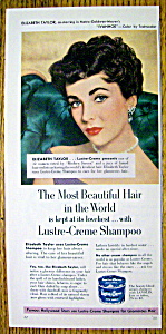1952 Lustre Creme Shampoo With Elizabeth Taylor