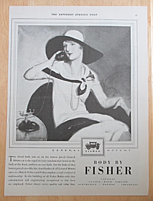 1928 Body By Fisher With Woman Talking On The Telephone