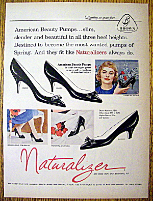 Ad:1959 Naturalizer Shoes (American Beauty Pumps)